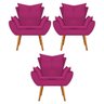 kit 03 Poltronas Apolo Palito Mel Suede Pink - STS Móveis - 1