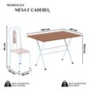 Ver imagem 3 de Conjunto de Mesa Tubular 100cm x 60cm Tampo em MDF com 4 Cadeiras Lívia Branco/Botanic Bege