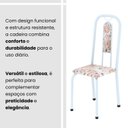 Ver mais imagens de Conjunto de Mesa Tubular 100cm x 60cm Tampo em MDF com 4 Cadeiras Lívia Branco/Botanic Bege