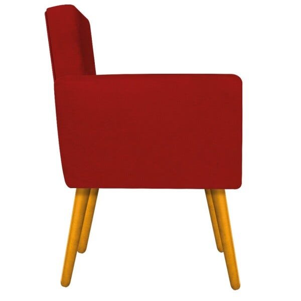 kit 03 Poltronas Beatriz Palito Mel Suede Vermelho - STS Móveis - 4