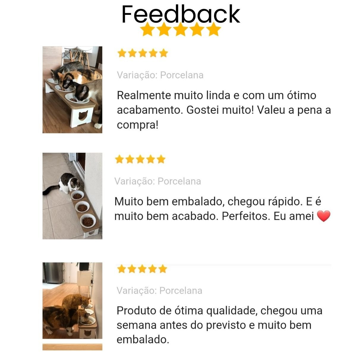 Comedouro Elevado Gato Triplo Pet Mdf - 6