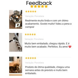 Comedouro Elevado Gato Triplo Pet Mdf - 6