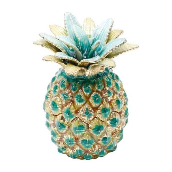 Menor preço em Porta Joias de Zamac Abacaxi Gold 6cmx6cmx10cm Rojemac