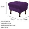 Kit 4 Puffs Retrô Luis XV Suede Roxo - Sts Móveis - 4