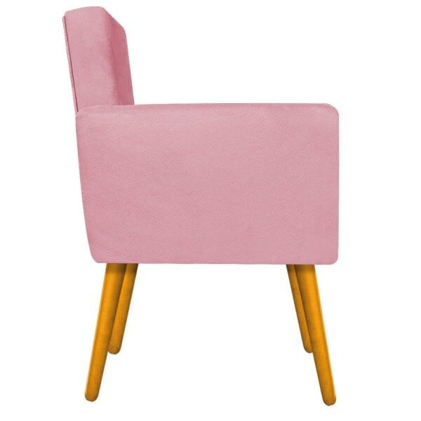 kit 04 Poltronas Beatriz Palito Mel Suede Rosa Bebê - STS Móveis - 4