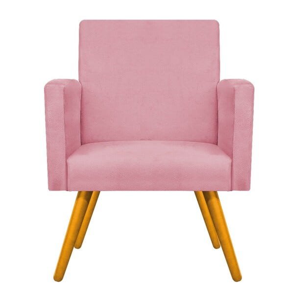 kit 04 Poltronas Beatriz Palito Mel Suede Rosa Bebê - STS Móveis - 3
