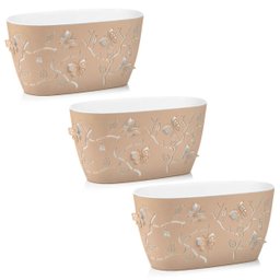 Kit 3 Vasos de Flor Plantas Cachepot 3D Floreira de Mesa Plástico 4,1L cada Borboletas Plasvale - 1