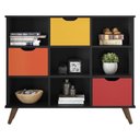 Ver imagem 1 de Nicho Organizador Retrô 3 Gavetas Preto Colors - Qmovi