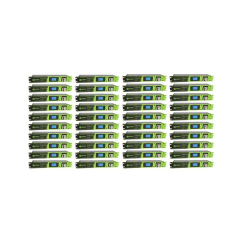Kit 40 Réguas para Rack Disjuntor Bipolar com Wattímetro Digital 5000W 220V Aço Carbono DJ5000 Full Preto