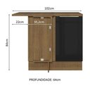 Ver imagem 3 de Balcão de Canto Madesa Lux 1 Porta 60 cm Profundidade (Com Tampo) Rustic/Preto