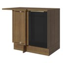 Ver imagem 1 de Balcão de Canto Madesa Lux 1 Porta 60 cm Profundidade (Com Tampo) Rustic/Preto