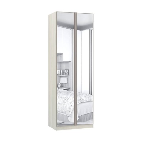Guarda-roupa 2 Portas com Cabideiro e Espelho 80cm Prime Plus Luciane