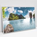 Ver imagem 1 de Quadro Decorativo em Canvas Ilha - Moldura Branca - 60 x 40cm