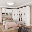 Ver imagem 1 de Guarda-roupa Casal Modulado Hércules 11 Portas 6 Gavetas com Espelho Branco - Carioca Móveis