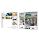 Ver imagem 3 de Guarda-roupa Casal Modulado Hércules 11 Portas 6 Gavetas com Espelho Branco - Carioca Móveis