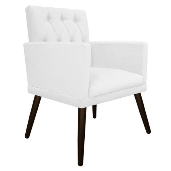 kit 03 Poltronas Fernanda Palito Tabaco Suede Branco - STS Móveis - 3