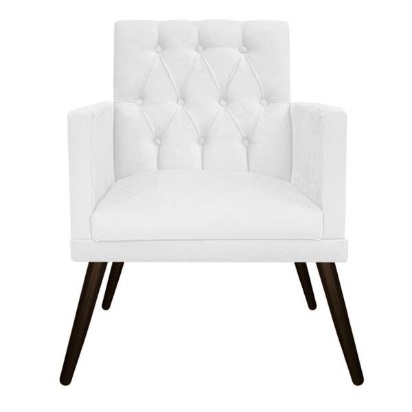 kit 03 Poltronas Fernanda Palito Tabaco Suede Branco - STS Móveis - 2