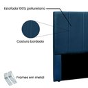 Ver imagem 4 de Cabeceira Estofada Anya para Cama Box Queen Mdf-mdp Revestida em Veludo Azul Loja Sheep
