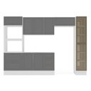 Ver imagem 4 de Cozinha Completa Modulada 5 Peças com Cristaleira Cinza Yescasa