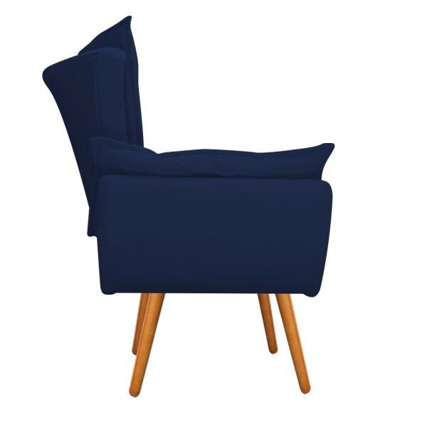 Kit Namoradeira e 02 Poltronas Apolo Palito Mel Suede Azul Marinho - STS Móveis - 4
