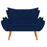 Kit Namoradeira e 02 Poltronas Apolo Palito Mel Suede Azul Marinho - STS Móveis - 5