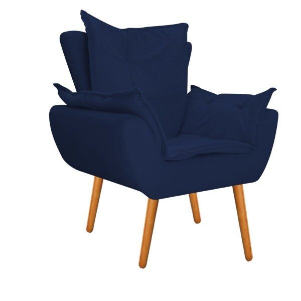 Kit Namoradeira e 02 Poltronas Apolo Palito Mel Suede Azul Marinho - STS Móveis - 2