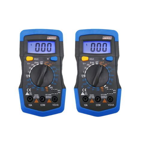 Kit 2 Multímetro Digital Ac Dc Cat III Display 3 ½ 1999 Contagens Retroiluminado Md-740 Portátil