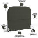 Ver imagem 4 de Cabeceira Cama Box Queen 160cm Orgânica Lanna W01 Linho Verde Musgo - Lyam Decor