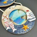 Ver imagem 4 de Porta Retrato Parede Trio Redondo Decoração Casa Praia 60cm