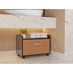 Armario Gabinete para Banheiro com Gaveta e Rodinhas - 3