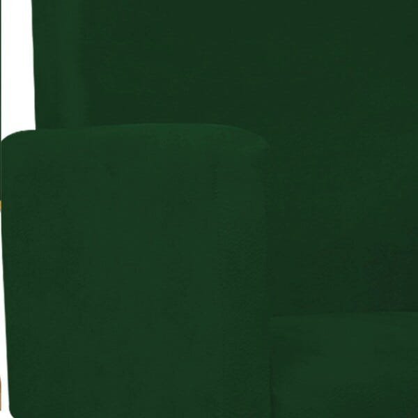 Kit Namoradeira Beatriz e Puff Sofia Base Giratória de Madeira Suede Verde - STS Móveis - 6