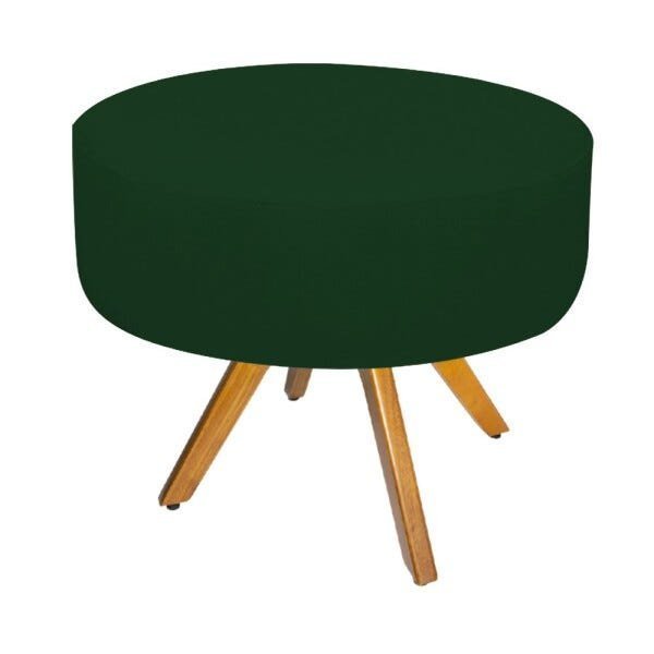 Kit Namoradeira Beatriz e Puff Sofia Base Giratória de Madeira Suede Verde - STS Móveis - 3