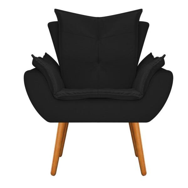Kit Namoradeira e 02 Poltronas Apolo Palito Mel Suede Preto - STS Móveis - 3