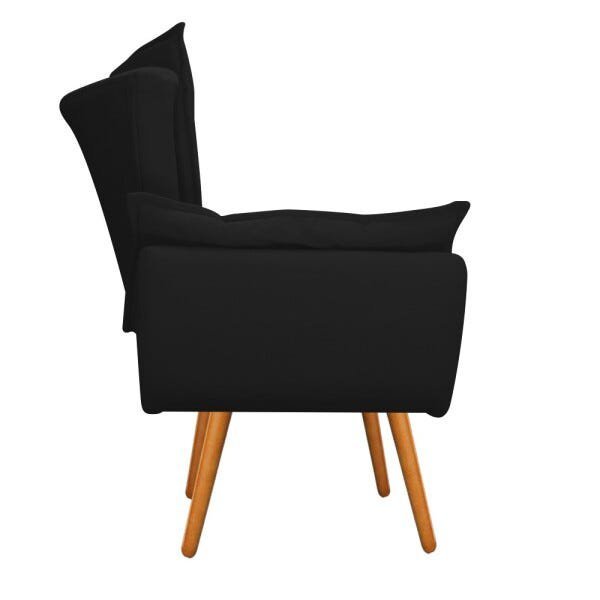 Kit Namoradeira e 02 Poltronas Apolo Palito Mel Suede Preto - STS Móveis - 4