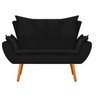 Kit Namoradeira e 02 Poltronas Apolo Palito Mel Suede Preto - STS Móveis - 5