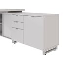 Ver imagem 5 de Escrivaninha Mesa Escritório Diretor em L com Armário Lateral e Caixa de Tomadas 3 Gavetas 180cm Cor