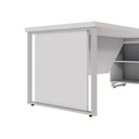 Ver mais imagens de Escrivaninha Mesa Escritório Diretor em L com Armário Lateral e Caixa de Tomadas 3 Gavetas 180cm Cor