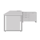 Ver imagem 4 de Escrivaninha Mesa Escritório Diretor em L com Armário Lateral e Caixa de Tomadas 3 Gavetas 180cm Cor