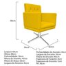 kit 04 Poltronas Fernanda Base Giratória de Metal Corano Amarelo - STS Móveis - 5