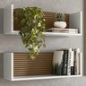 Kit 2 Nichos de Parede 60 Cm 14064 Off White Cristal Ripado Madeira Dmad - 1