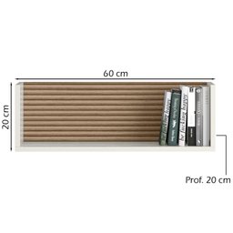 Kit 2 Nichos de Parede 60 Cm 14064 Off White Cristal Ripado Madeira Dmad - 4