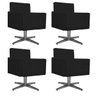 Kit 04 Poltronas Beatriz Base Giratória de Metal Corano Preto - STS Móveis - 1