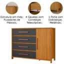 Ver imagem 2 de Cômoda Sapateira 1 Porta 4 Gavetas Allure Carvalho Americano/Grafite