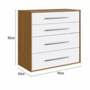 Ver imagem 3 de Cômoda com 4 Gavetas 90cm Integrato Freijó/Branco