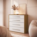 Ver imagem 1 de Cômoda com 4 Gavetas 90cm Integrato Freijó/Branco