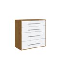 Ver imagem 2 de Cômoda com 4 Gavetas 90cm Integrato Freijó/Branco