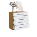 Ver imagem 4 de Cômoda com 4 Gavetas 90cm Integrato Freijó/Branco
