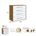 Ver imagem 5 de Cômoda com 4 Gavetas 90cm Integrato Freijó/Branco