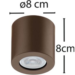 Spot Redondo de Sobrepor Marrom Bivolt Mr16 Poliestireno Luminária Teto Baixa 831 Dital Zoom - 3 Spot Redondo de Sobrepor Marrom Bivolt Mr16 Poliestireno Luminária Teto Baixa 831 Dital Zoom - 3