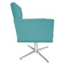 Poltrona Fernanda Base Giratória de Metal Suede Azul Turquesa - STS Móveis - 3